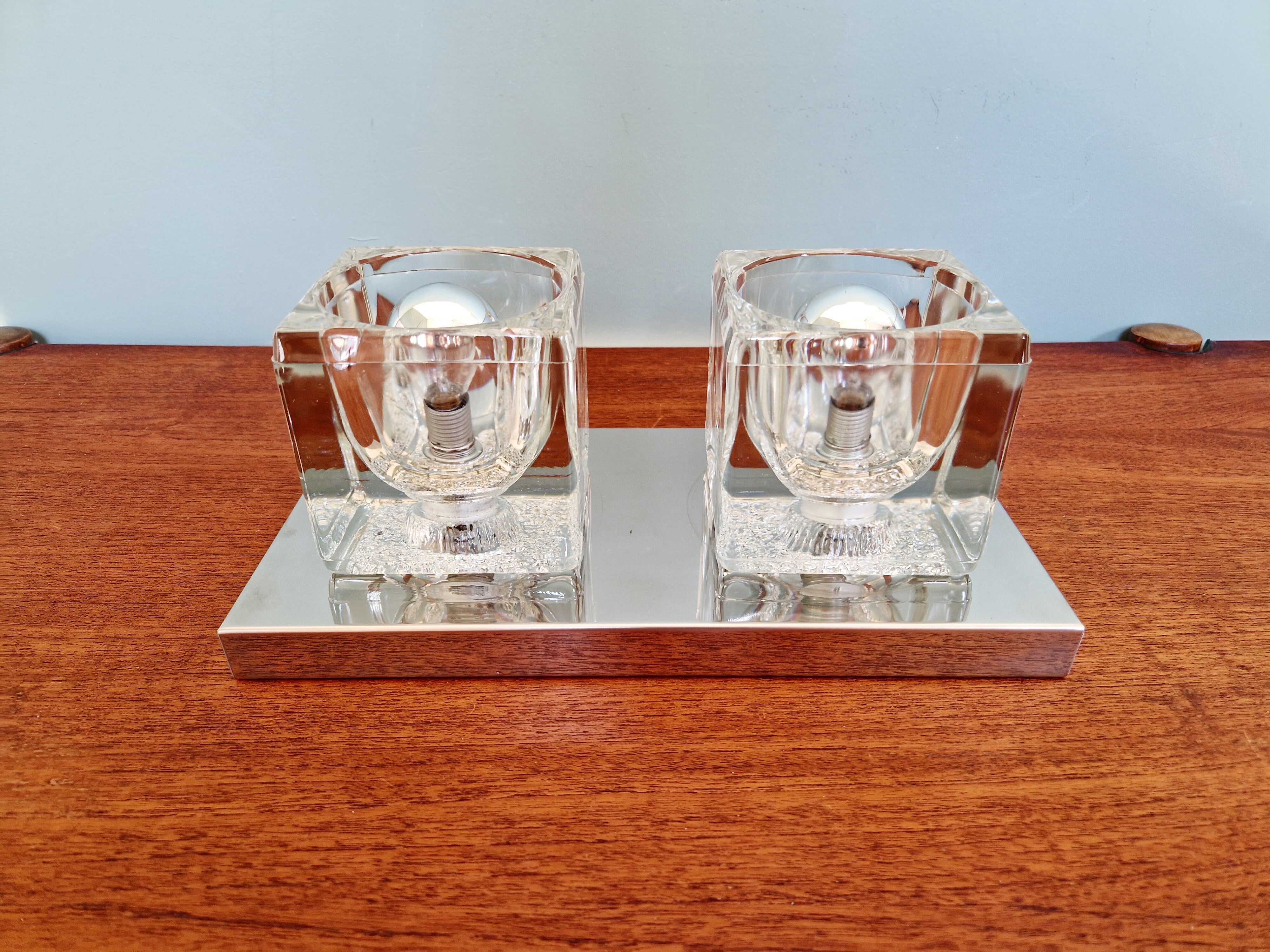 Applique murale double Ice Cube, Peill & Putzler, 1970
