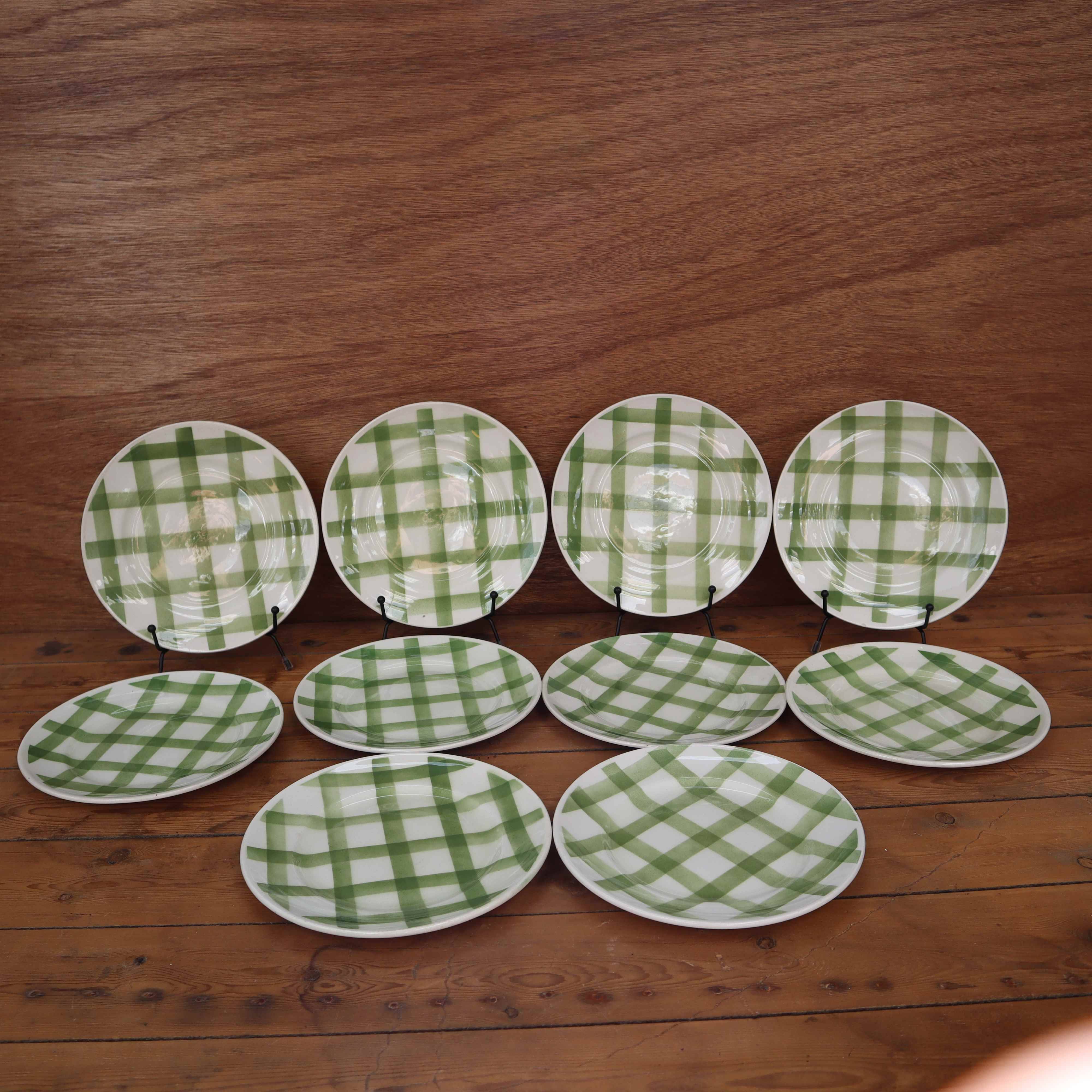 Set of 10 Moulin des Loups "Nappe" dessert plates