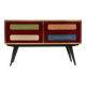 Mid-Century Italian Wood, Brass & Glass Sideboard, 1960s.