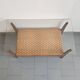 Table basse en rotin & hêtre 1960 vintage