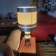 Large Vintage 1970 Space Age Chrome & Wood Lamp