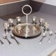Antique Silver Egg Coddler Stand Holder Set Of 6 Egg Holder With 6 Silver Spoons
