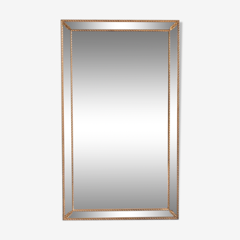 Bevelled golden mirror 145x85cm