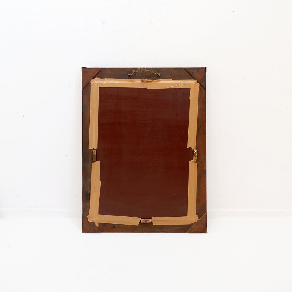 Rectangular mirror with pink parclose attributed to Jacques Adnet - circa 1940