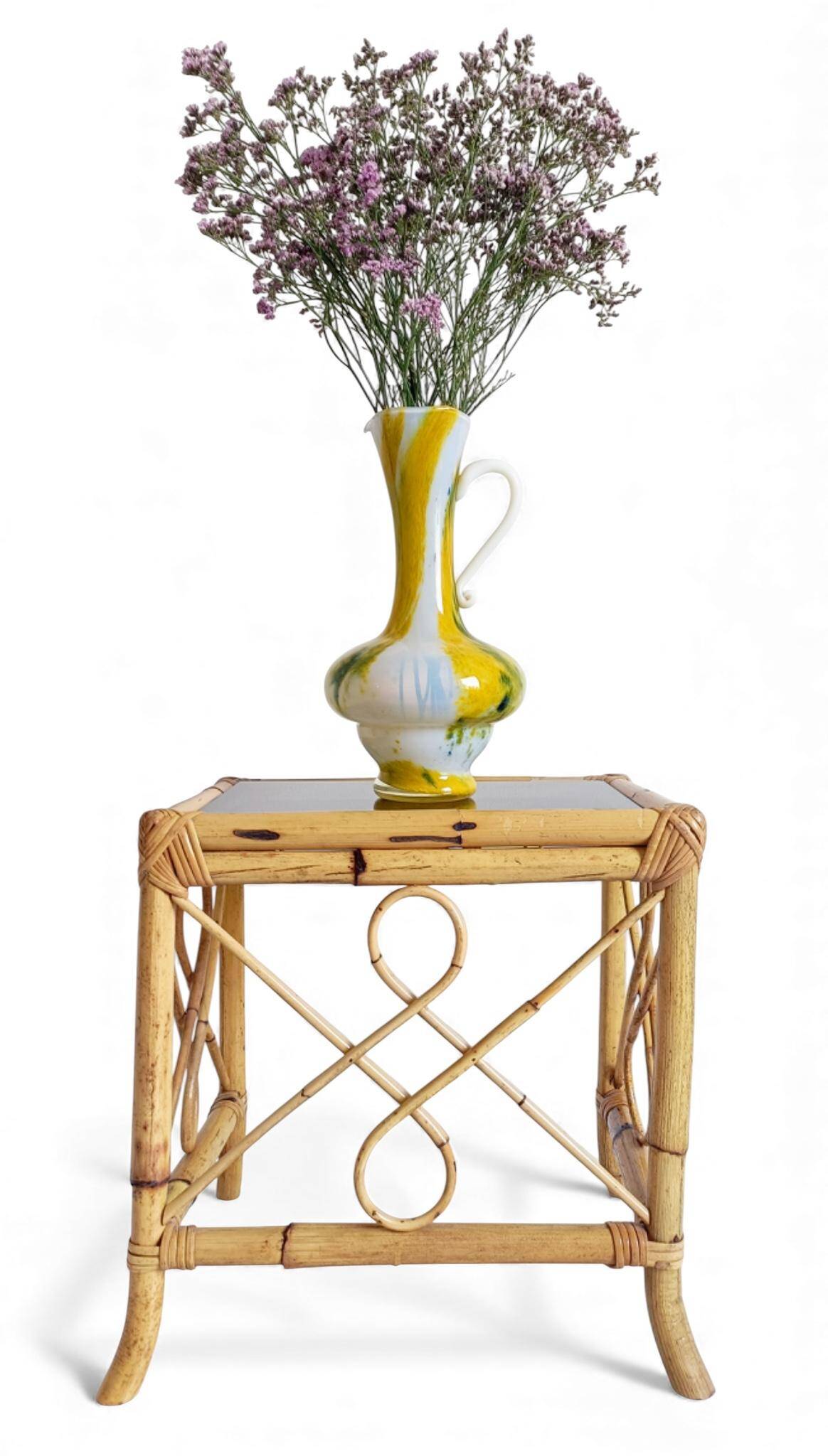 Cristallerie de Clichy White Opaline Pitcher Vase, Handmade in France