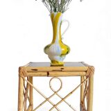 Cristallerie de Clichy White Opaline Pitcher Vase, Handmade in France