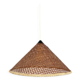 Vintage Conical Suspension – Rattan & Black Detail