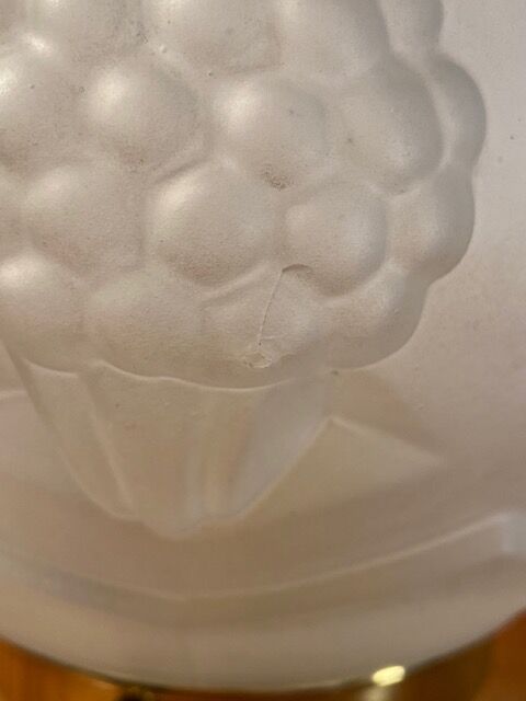 Vintage art deco glass globe table lamp