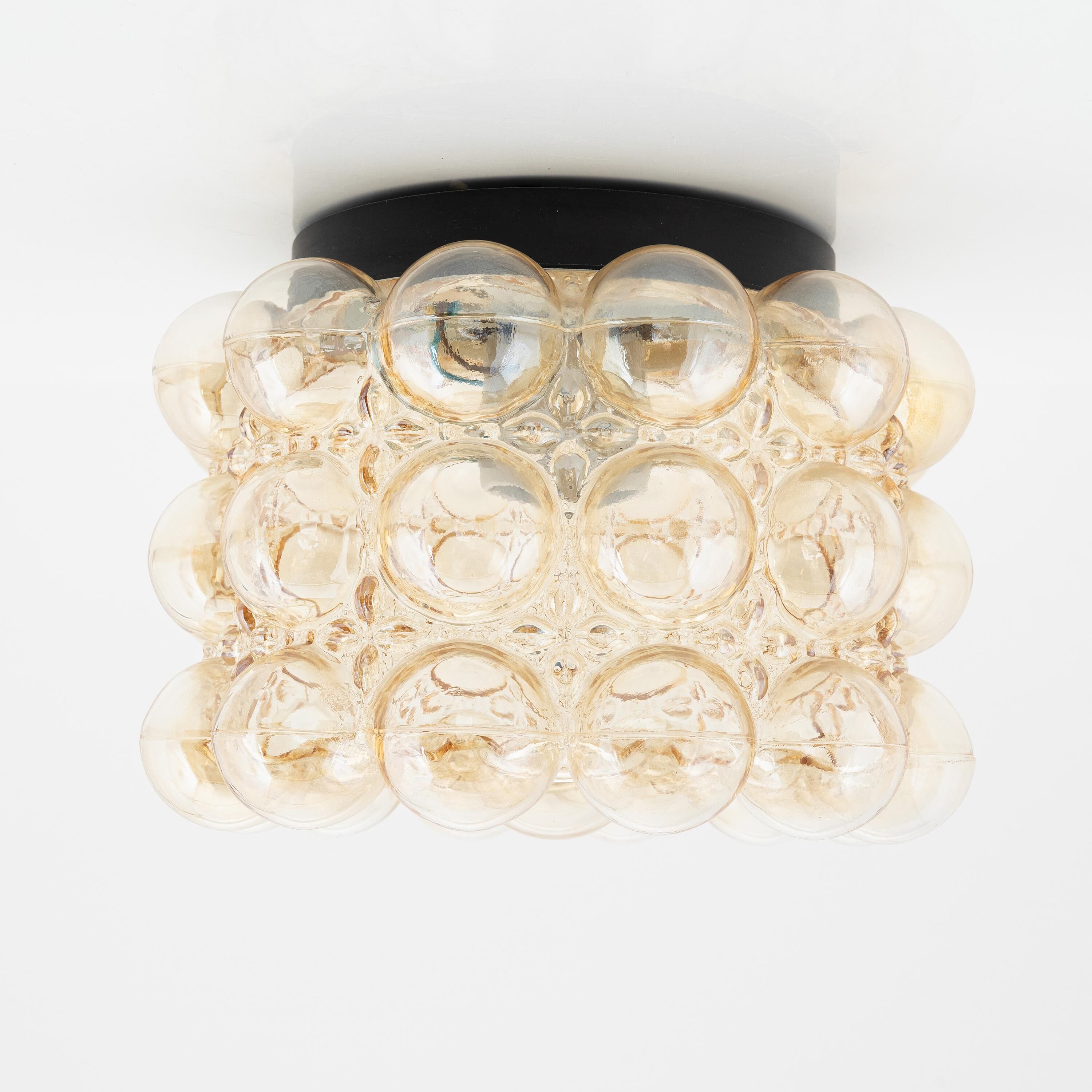 Helena Tynell glass ceiling light for Linburg, Germany, 1960.