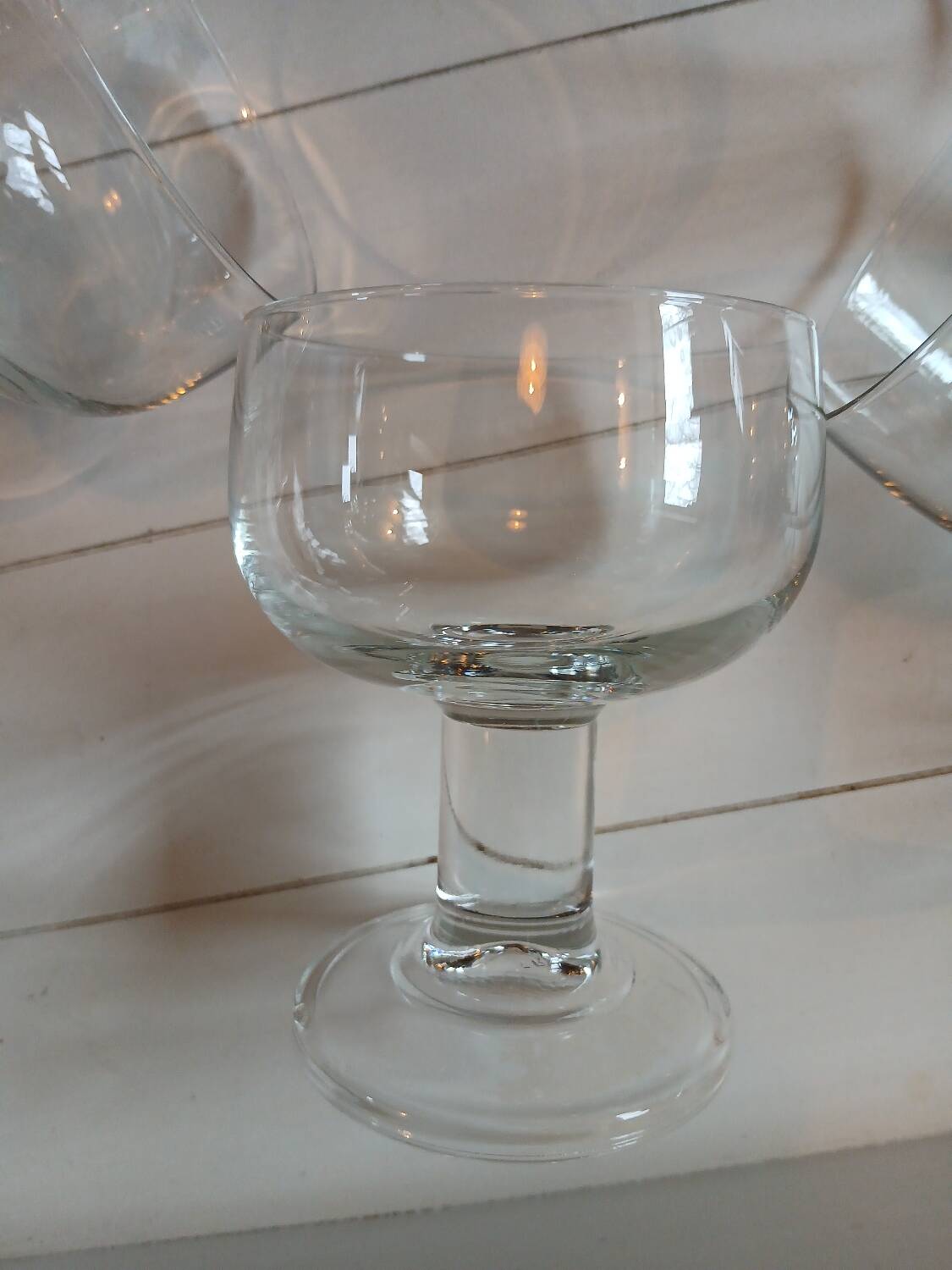 6 old champagne glasses