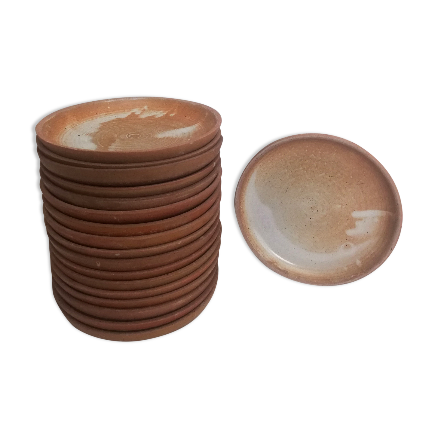 Series 18 dessert plates artisanal sandstone 60s