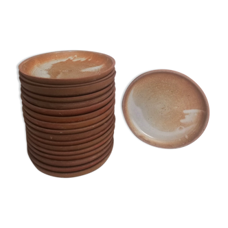 Series 18 dessert plates artisanal sandstone 60s