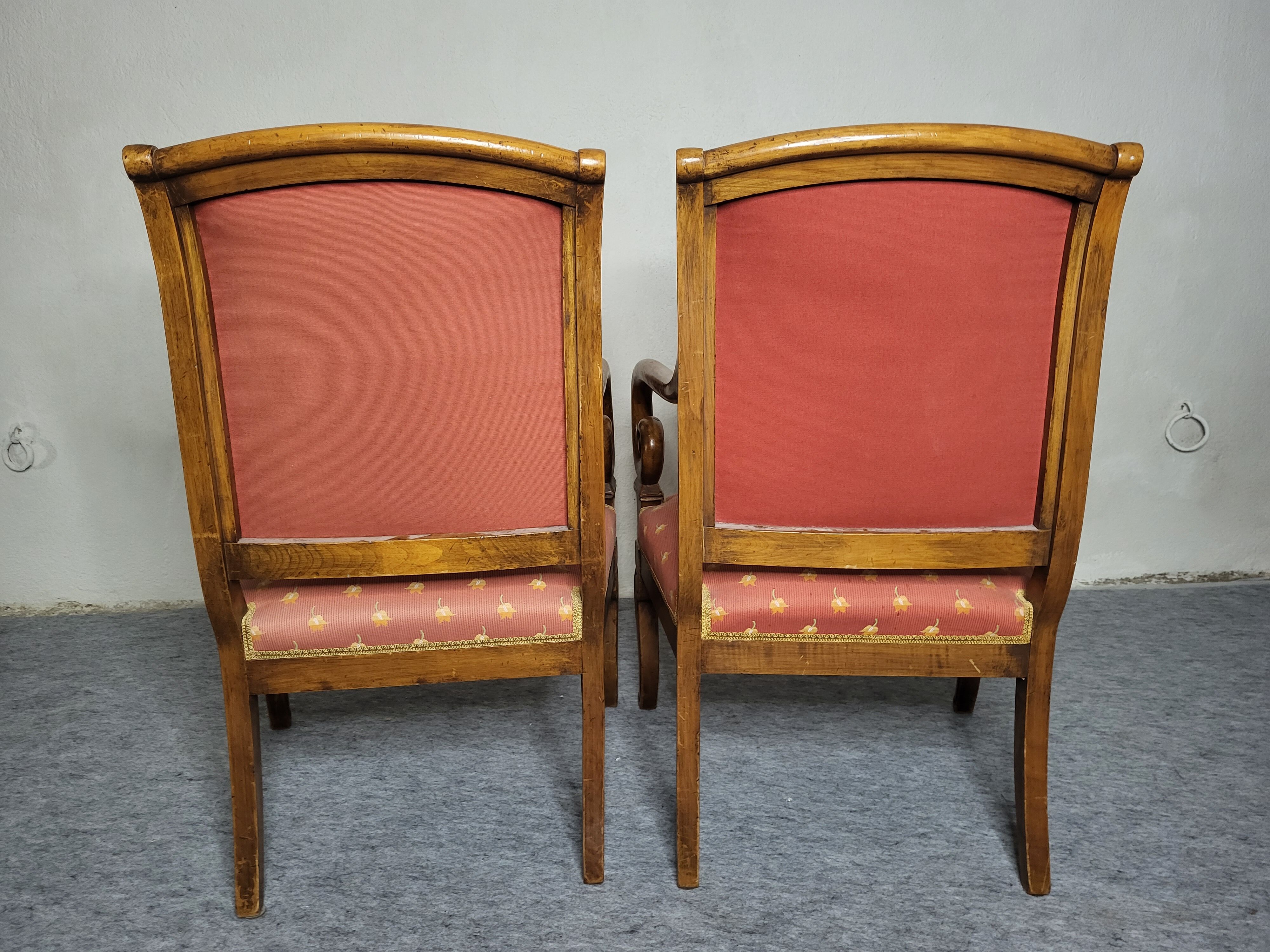 Pair of Louis Philippe XIXeme lacrosse armchairs
