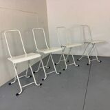 Set of 4 modernist Italian folding chairs,1980s