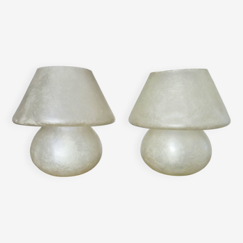 Paire de lampes champignon, mushroom en polyester 1970