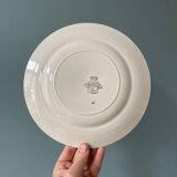 Series of 12 flat plates 1900 Terre de Fer in Longwy earthenware