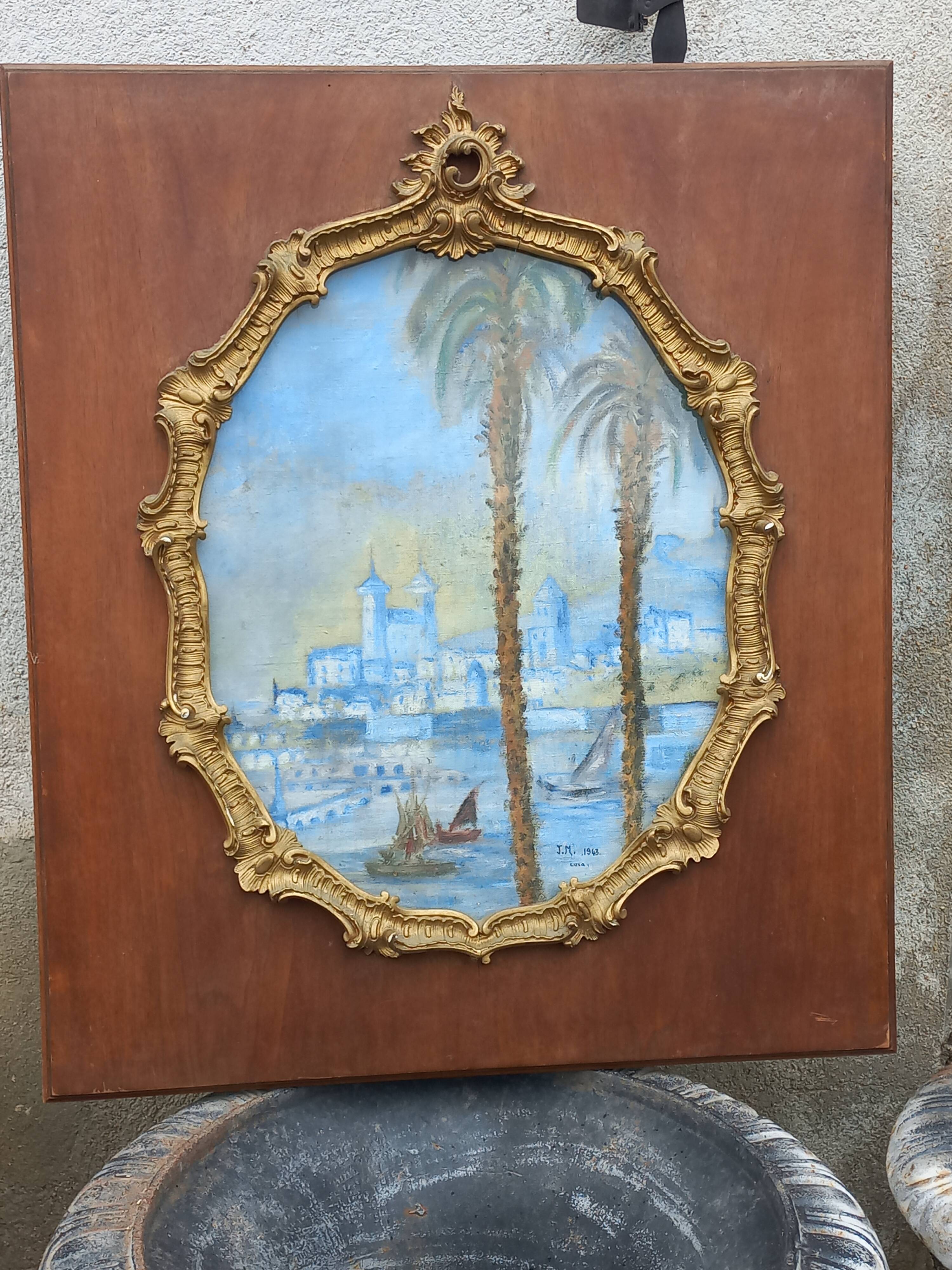 Orientalist oil on canvas, Casablanca, 1943, monogrammed J.M.