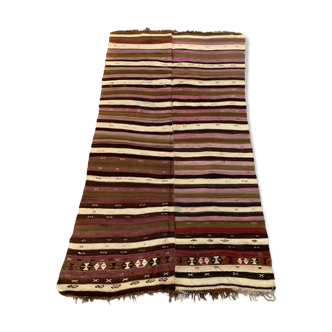 Vintage Turc Kilim 317x170 cm Laine Kelim Tapis Grand Violet, Marron, Noir