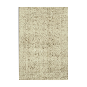 Hand-knotted one-of-a-kind turkish beige carpet 198 cm x 294 cm