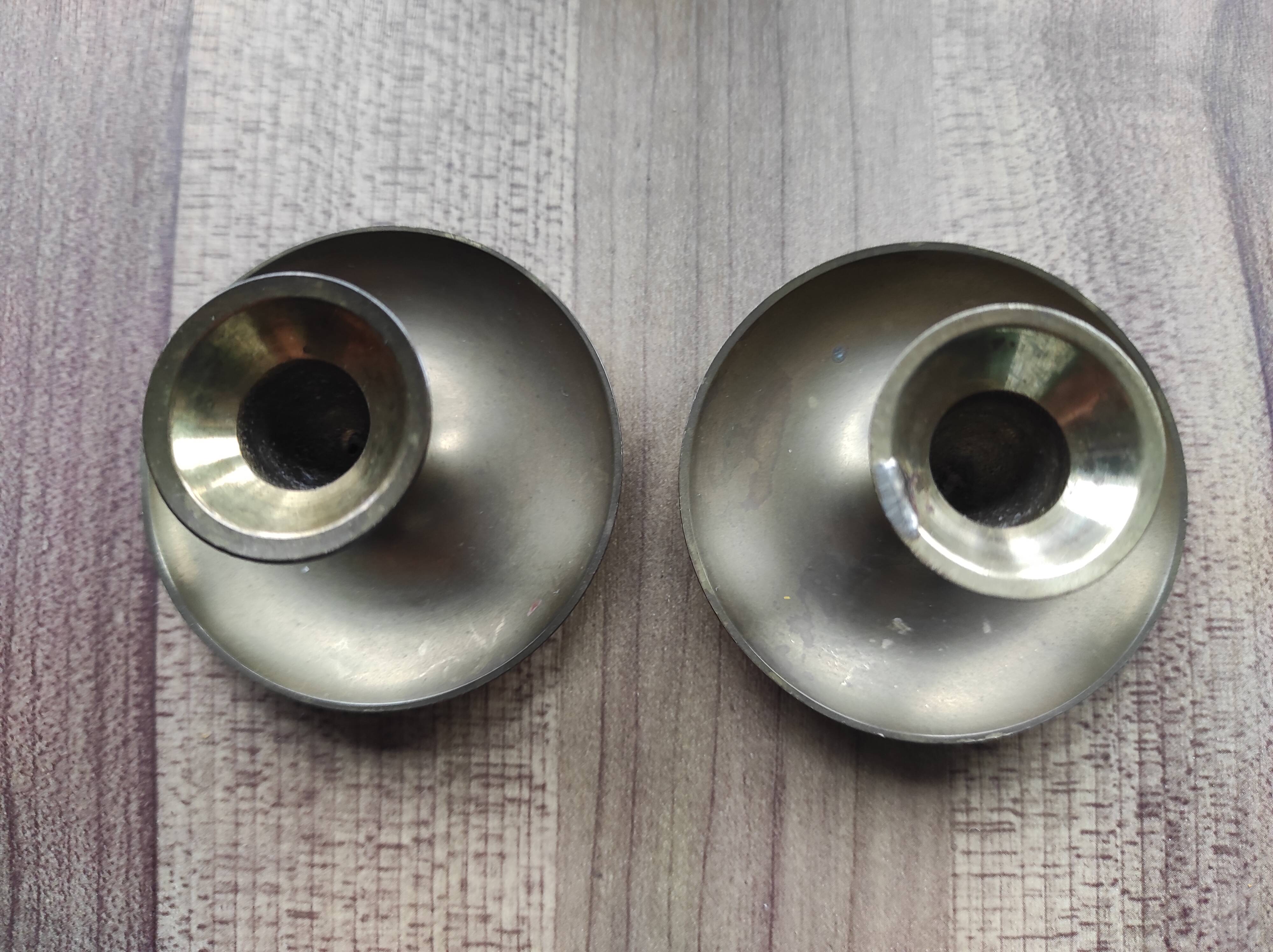Set of 2 vintage brass mini candle holders