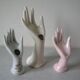 Set of 3 hands n ceramic porcelain ring sizer soliflore deco retro vintage