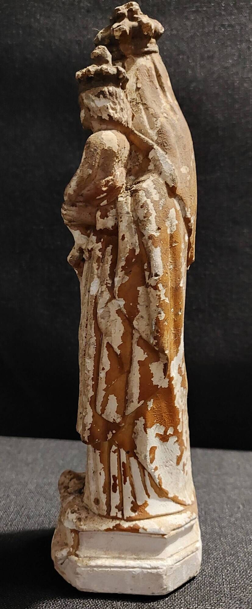 Religious statue of Our Lady of the Oak plaster 19th century