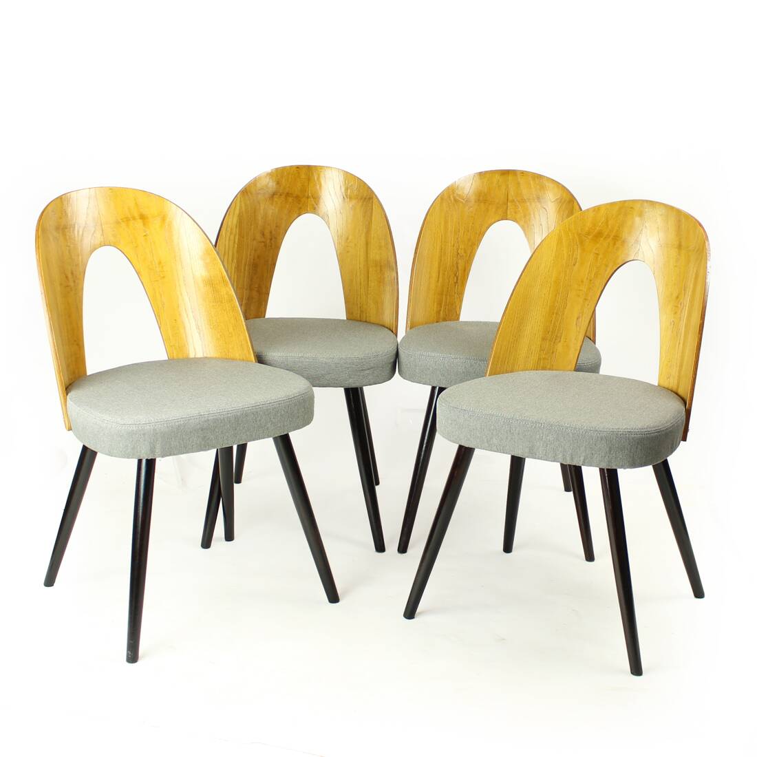 Iconic Tatra Chairs In Oak & Fabric By Antonin Suman, Czechoslovakia 1960s