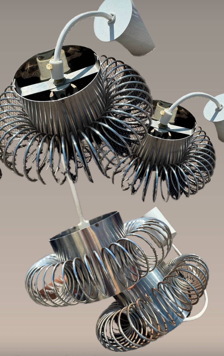 Pair of 70's Andrea Lazzari pendant lights for Morosini