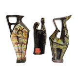 box of 3 vintage decanters , Ceramic bottles Italy DRIOLI MARASCHINO