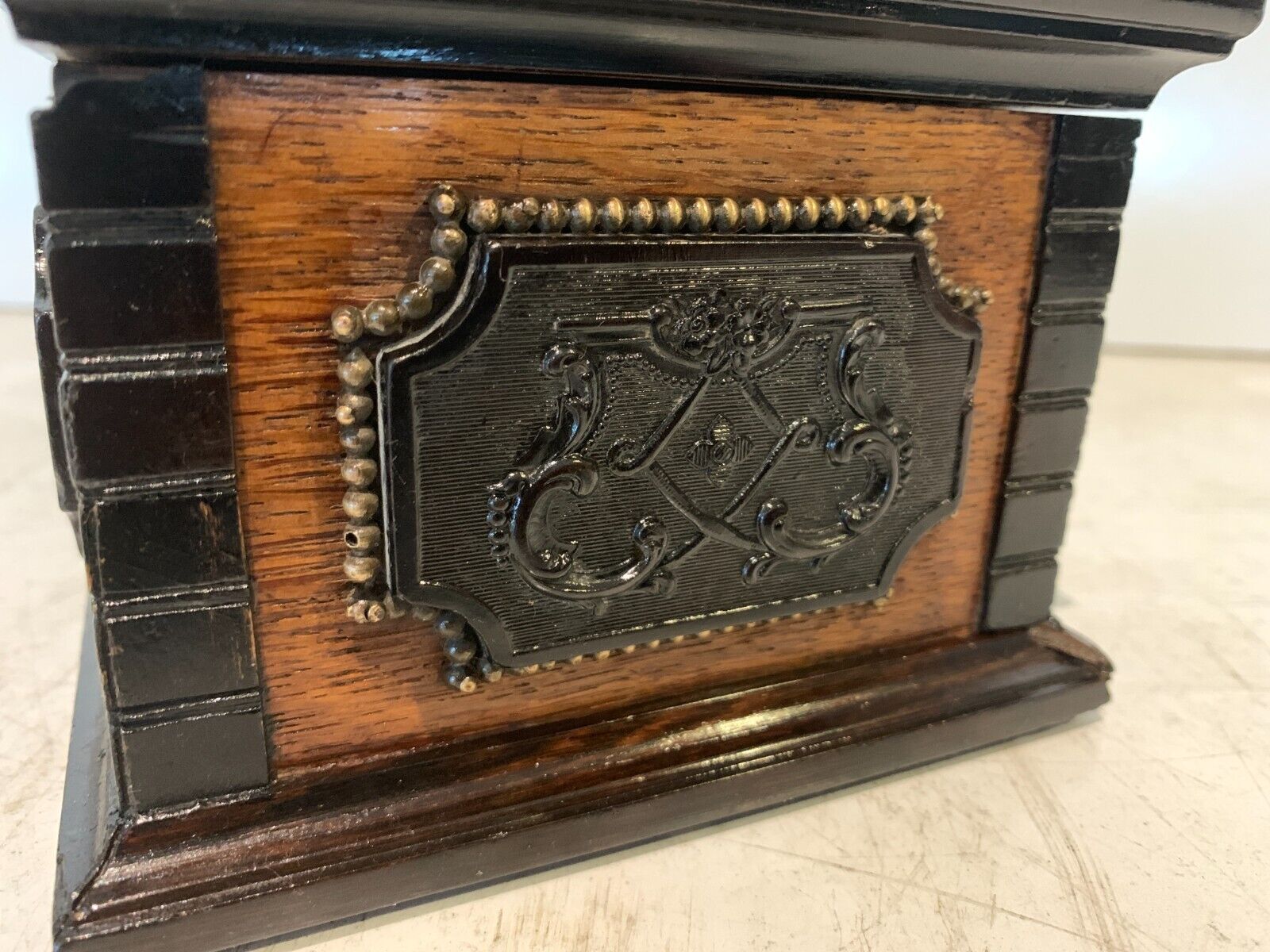 Jewelry Box Napoleon III in black wood carved XIX century