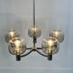 Vintage 70's chrome metal chandelier by Gaetano Sciolari