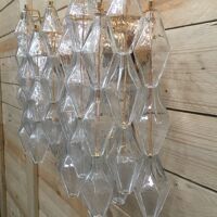 A pair of 2 Murano Glass "poliedri " wall sconce with a gold by SimoEng