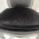 Chauffeuse de style Louis XV bois laqué gris rechampi or