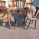 Set of 18 mismatched wooden bistro chairs - vintage