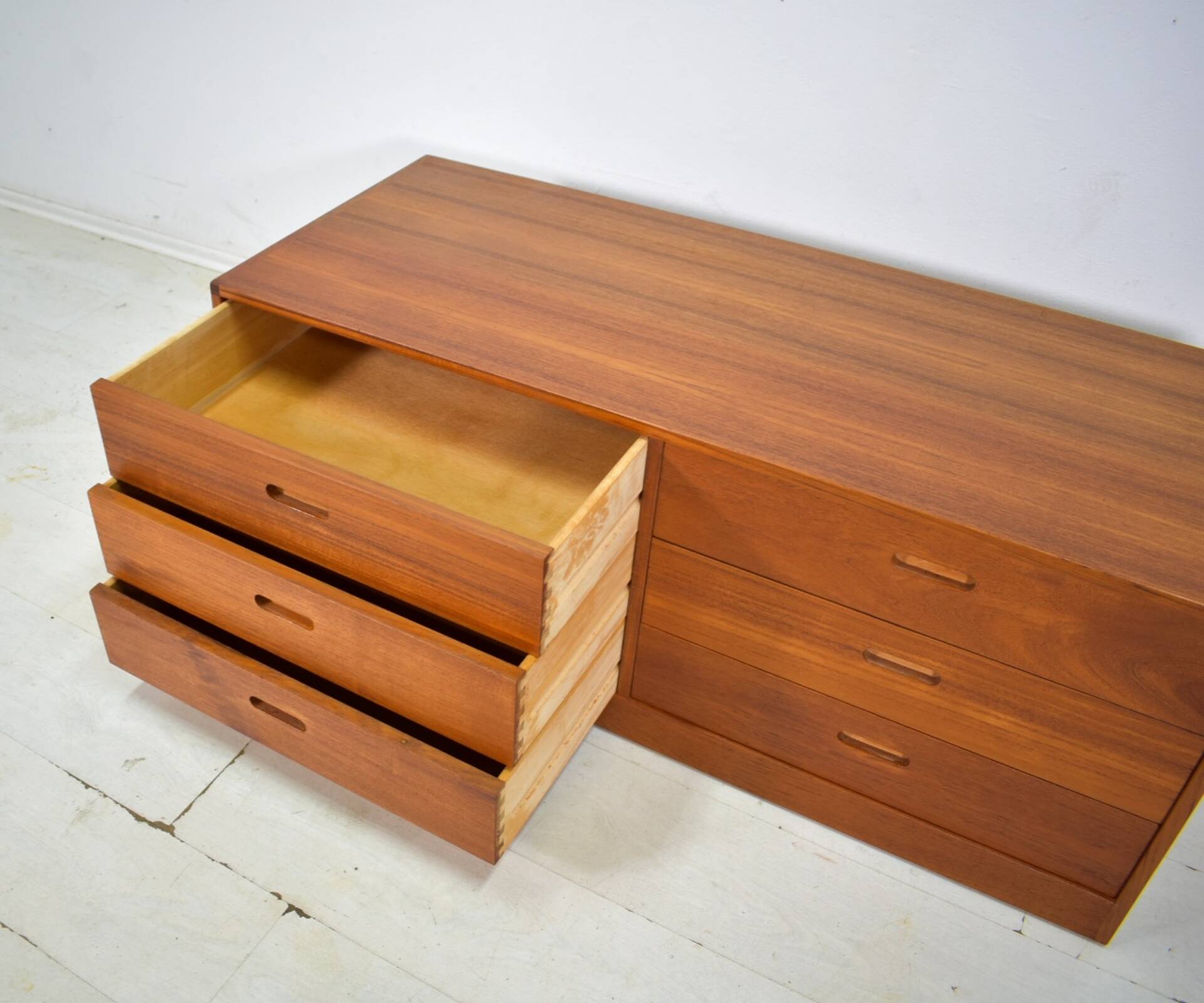 Chest of drawers by Erik Brouer 1960s Danish lowboard vintage teak