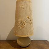 stone lamp with its lampshade in dried flowers 1970