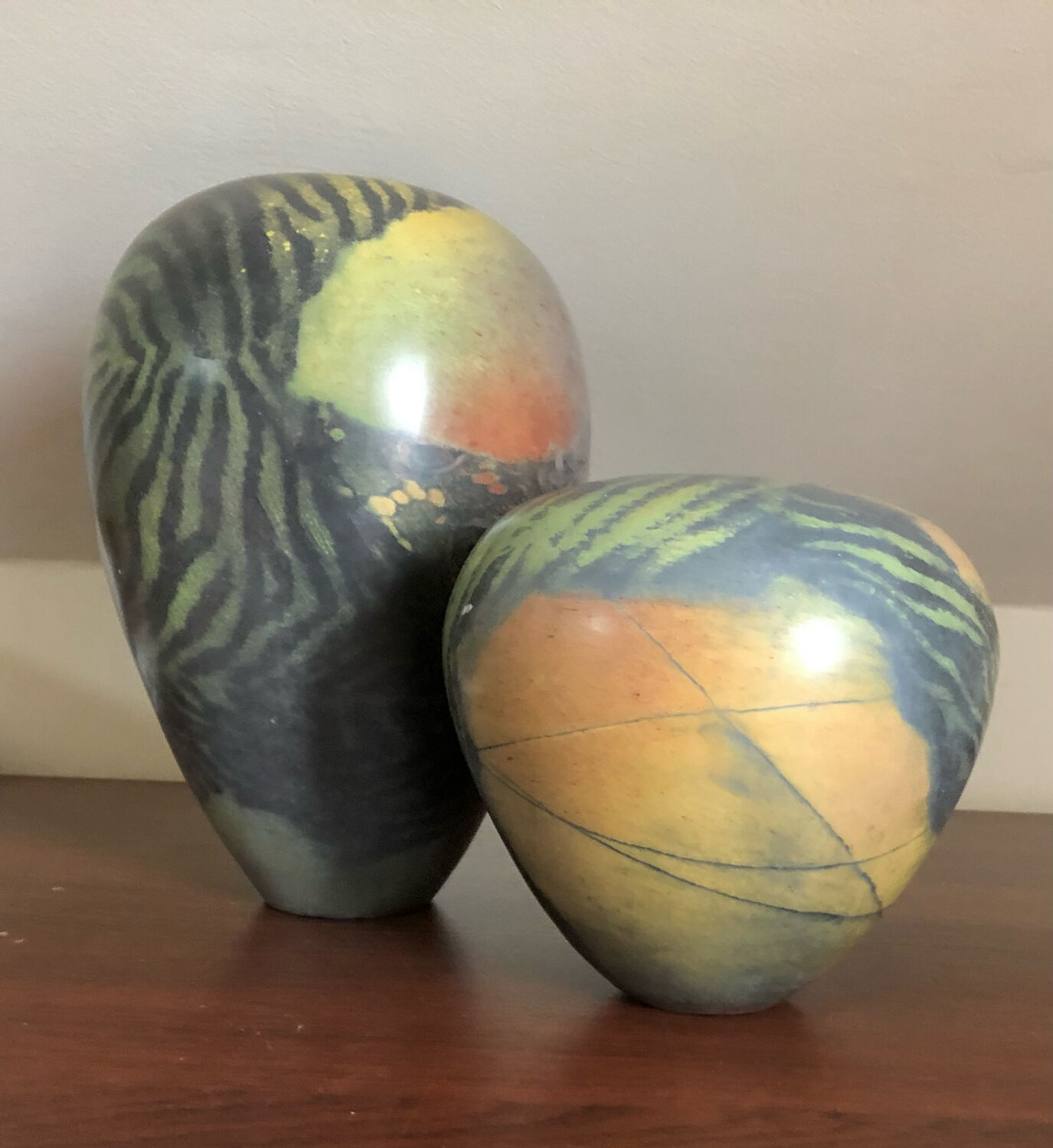 Pair of sigillated clay vases