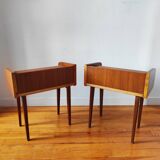Pair of vintage Scandinavian bedside tables from the 1960s
