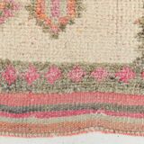 3x13 Salmon Orange & Cream Orientel Wool Runner Rug, 87x384 Cm