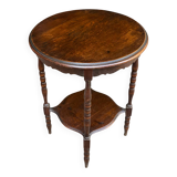 Vintage art deco round shelf in solid wood