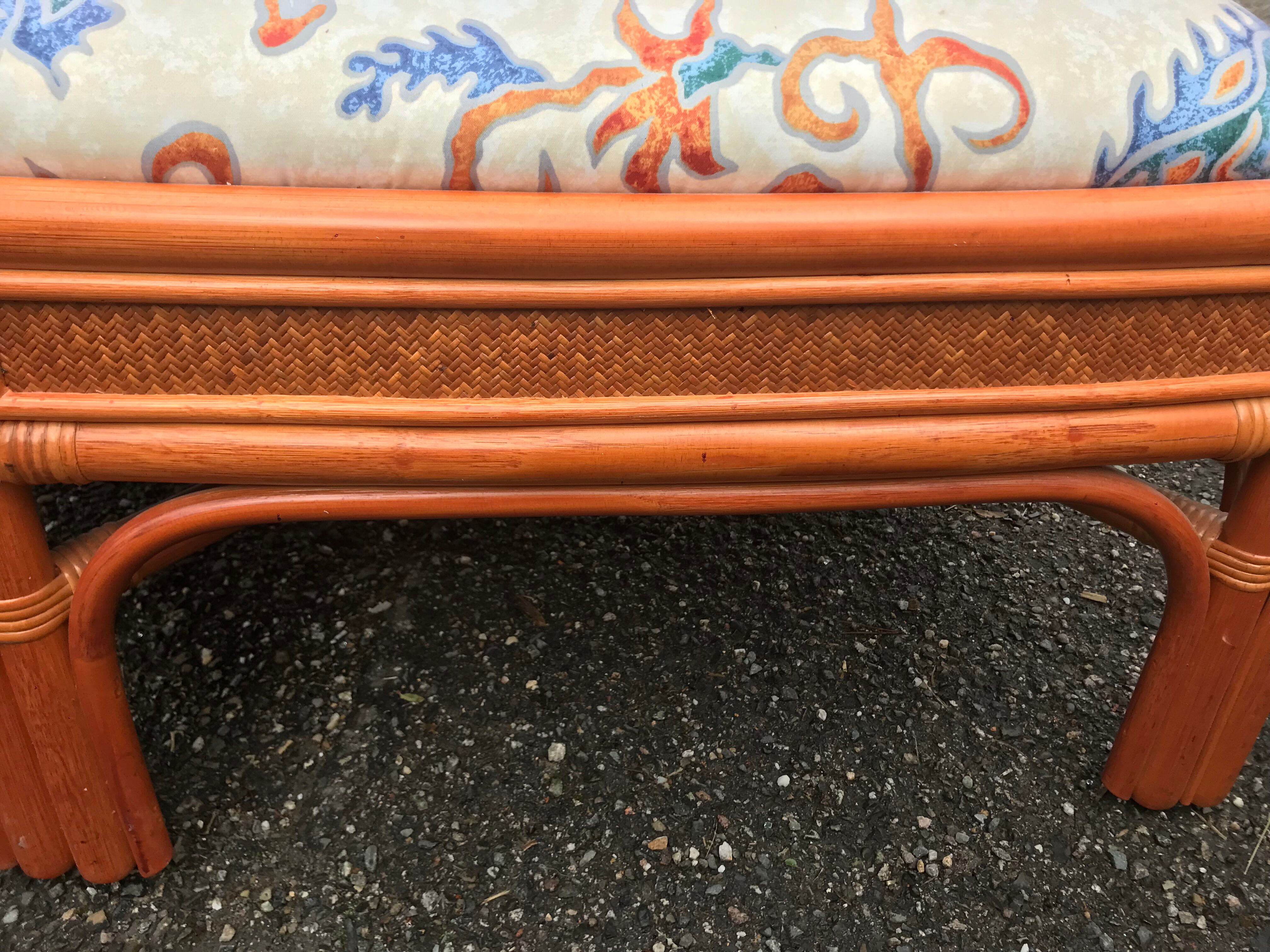 Bench and 2 rattan chairs