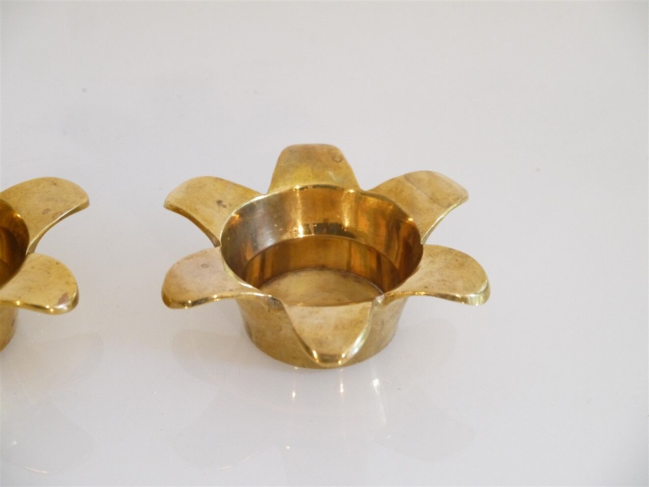 Set of vintage brass candle holders 1970