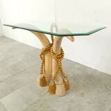 Table console vintage en fausse défense, 1980