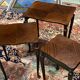 Suite of 3 Mapple tables - 70s mahogany