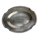 Oval metal silver-plated tray with hallmarks from the early 20th century.