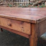 Oak farmhouse table, six drawers