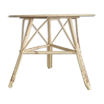 Rattan tripod coffee table