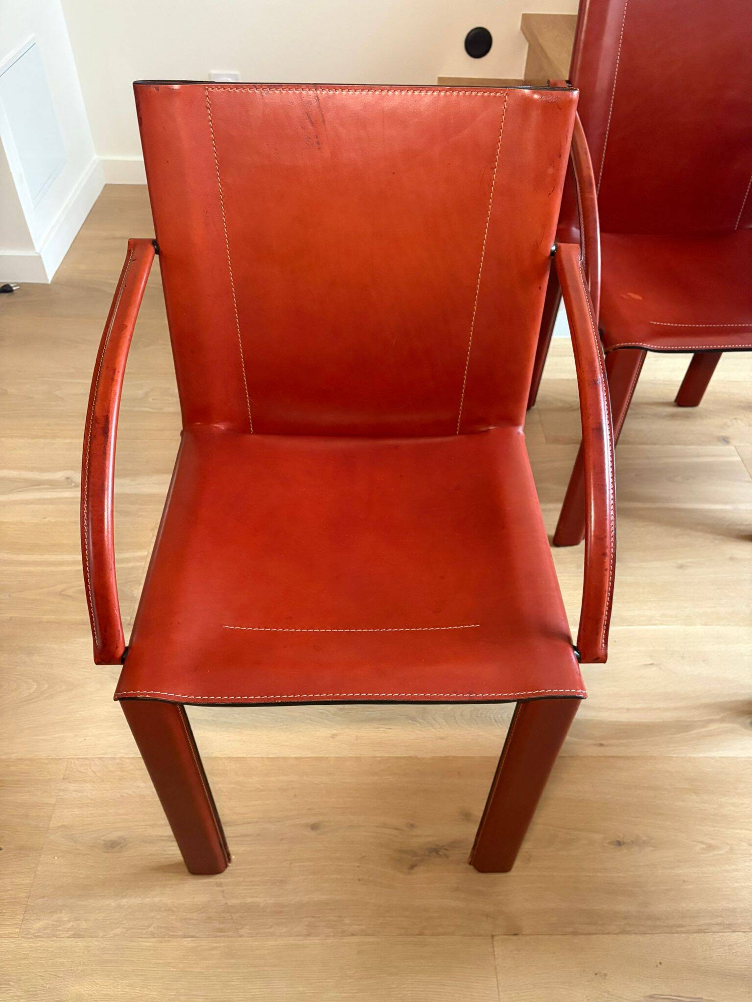 Set of 4 Carlo Bartoli chairs – Manufacturer Matteo Grassi – Coral model