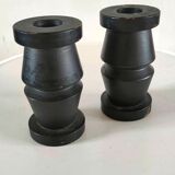 Pair of cast iron candle holders Scandinavian design 70s