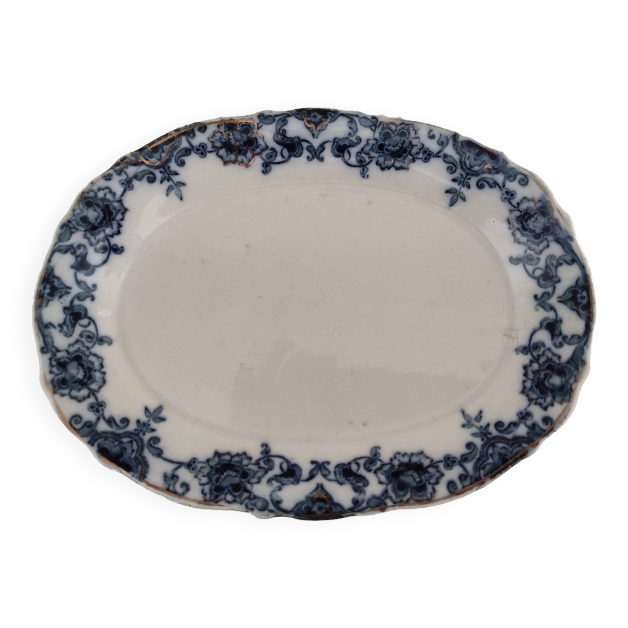 Christchurch New Zealand porcelain bowl with midnight blue decor and gold edging